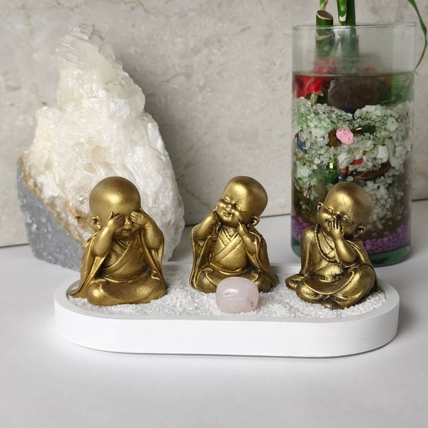 Jardín Zen Budas Sonrientes Dorados