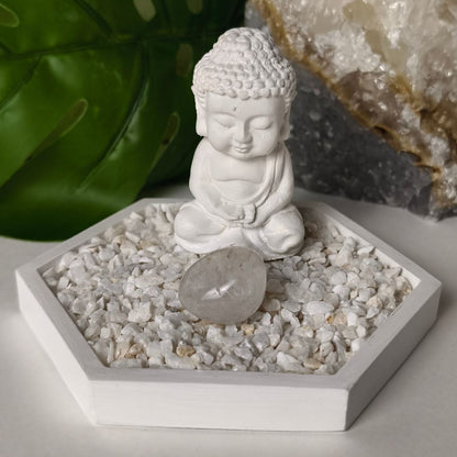 Jardín Zen Hexagonal con cuarzo Cristal